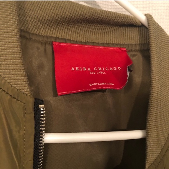 AKIRA Green + Black Zipper Bomber Jacket - Picture 2 of 5